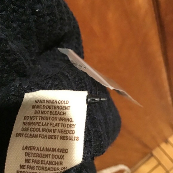 NWT Free people cotton navy knit tunic buttons on the back and 2 pockets S - Picture 6 of 11